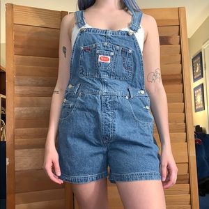 Vintage 90s Denim Overall Shorts Revolt Medium